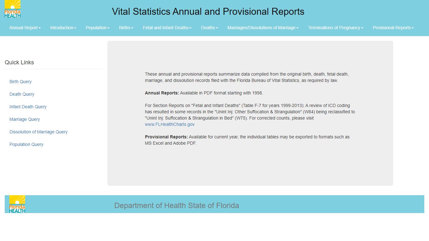 Deaths - Florida Vital Statistics Annual